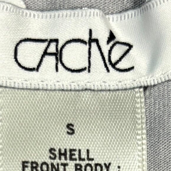 Cache Tank Top Size Small Sleeveless Metallic Front Silver Y2K Glam Date Night - Picture 4 of 7